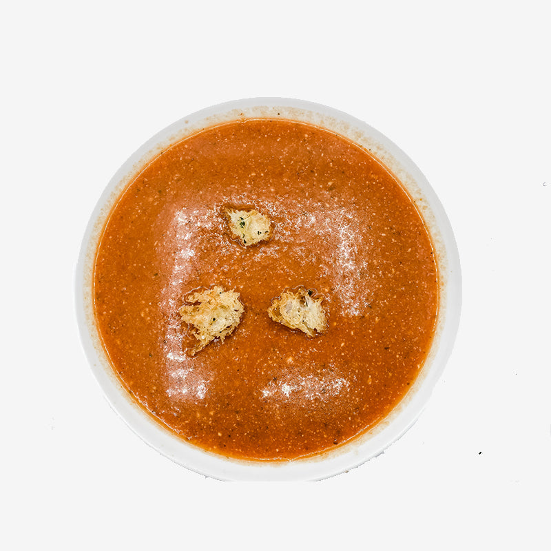 OVEN ROASTED HEIRLOOM TOMATO, WHITE BEAN & SPINACH SOUP
